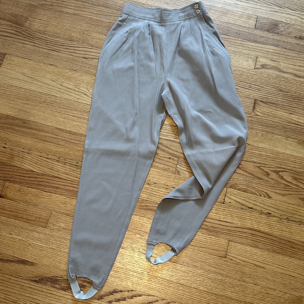 Counterparts Stirrup Pants High Rise Womens Size 10 Khaki Stretch Rayon Pockets